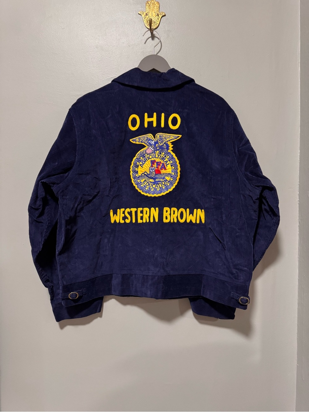 Ohio FFA Embroidered Corduroy Jacket - Navy & Yellow